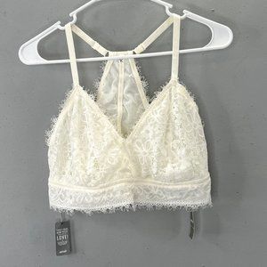 Aerie Bralette size XL Ivory Cream Lace V-Neck Top 2018 NWT